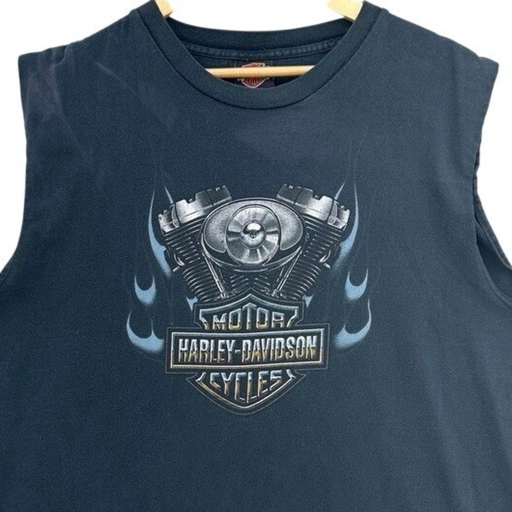 VTG Harley Davidson‎ Calumet Munster IN Muscle Tee Shirt Black XL USA Dual Sided